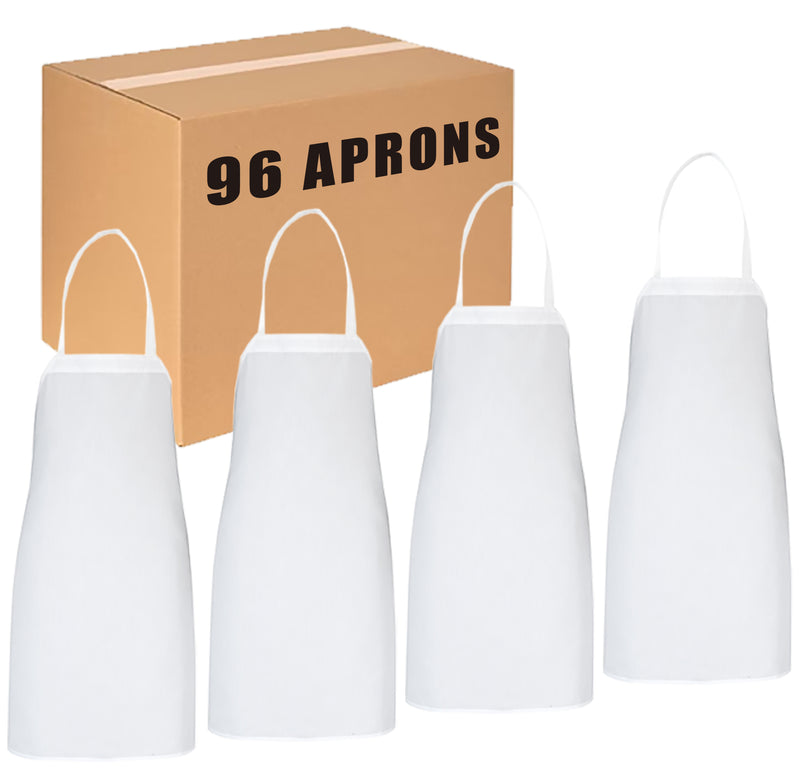 96 x Kitchen Chef Bib Aprons Case Pack White