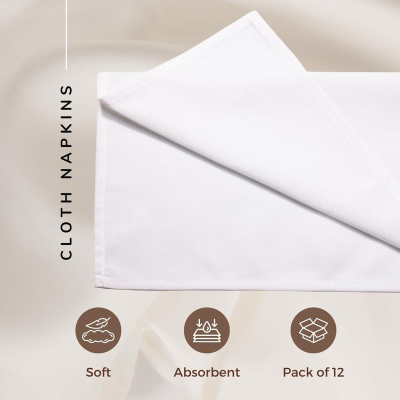 Spun Polyester Dinner Napkins White