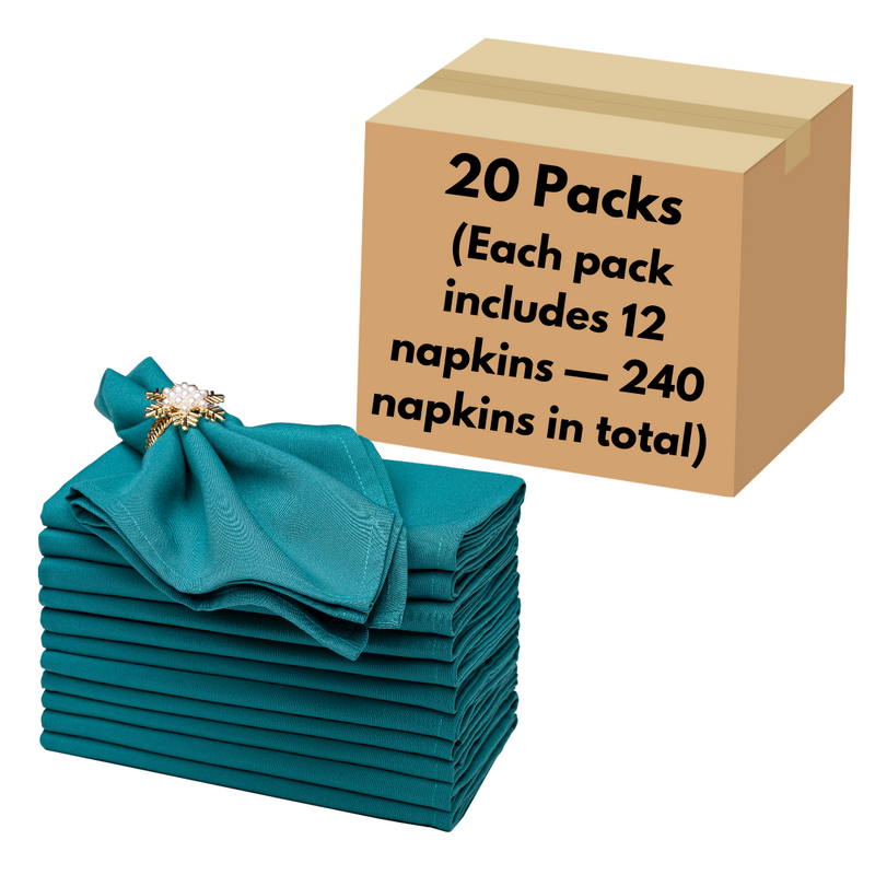 Spun Polyester Dinner Napkins Turquoise
