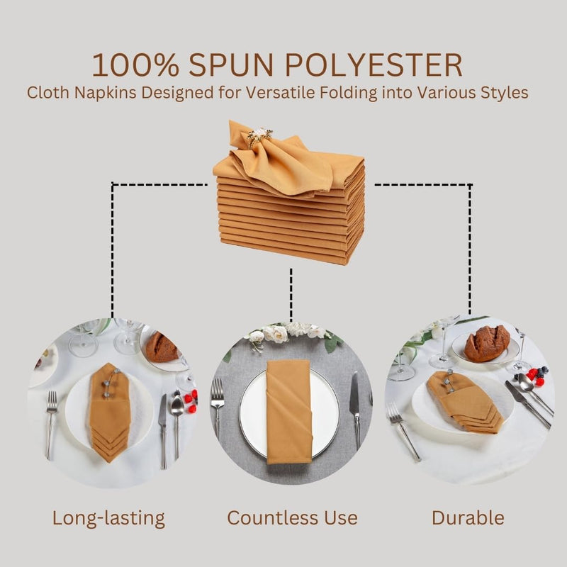 Spun Polyester Dinner Napkins Bronze