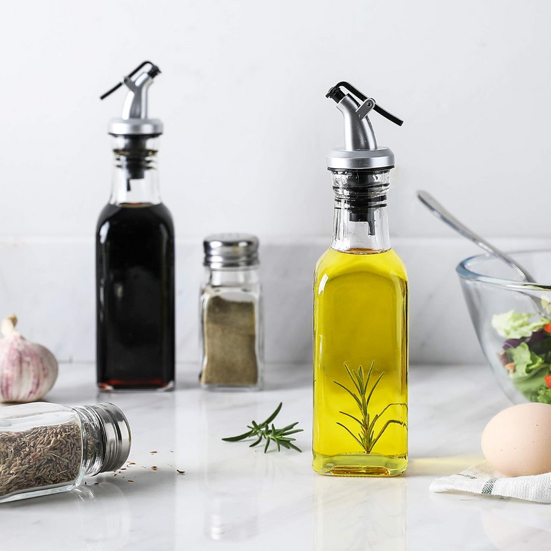 Set of 4 Glass Kitchen Cruets Combo Set