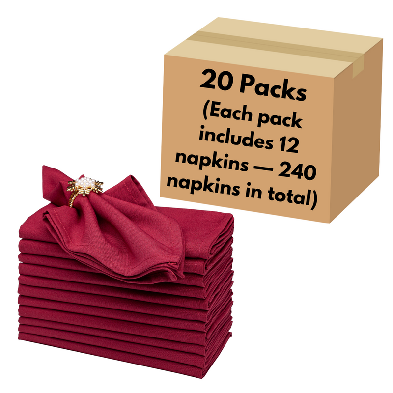 Spun Polyester Dinner Napkins  Burgundy