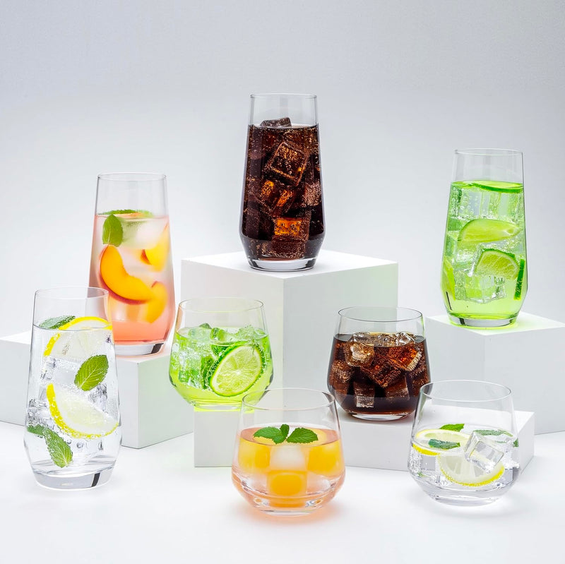 Premium Drinking Glasses Set of 8 – Lead-Free Everyday Glassware for Water, Juice & Cocktails