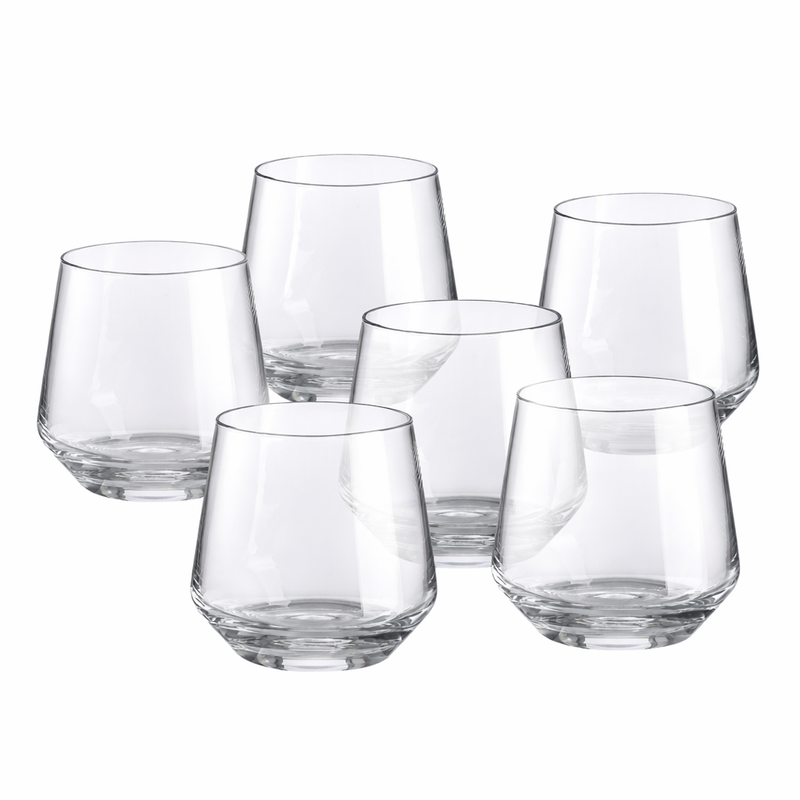 Highball Drinking Glasses (13oz) – Clear Glass Tumblers, Set of 6