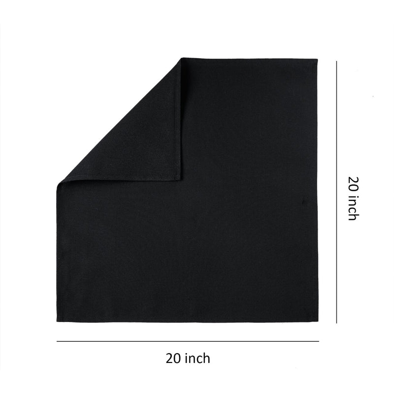 Spun Polyester Linen Napkins Black