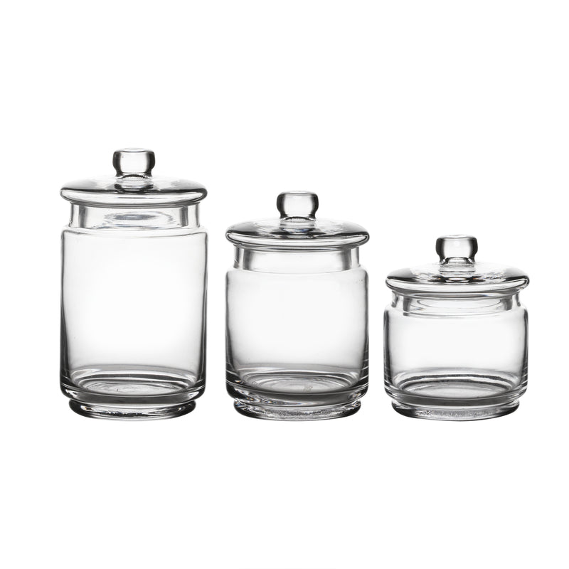 Bathroom Vanity Apothecary Jars, Set of 3