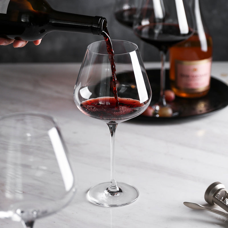 Large Red Wine Crystal Glasses Set of 4 (29 oz)