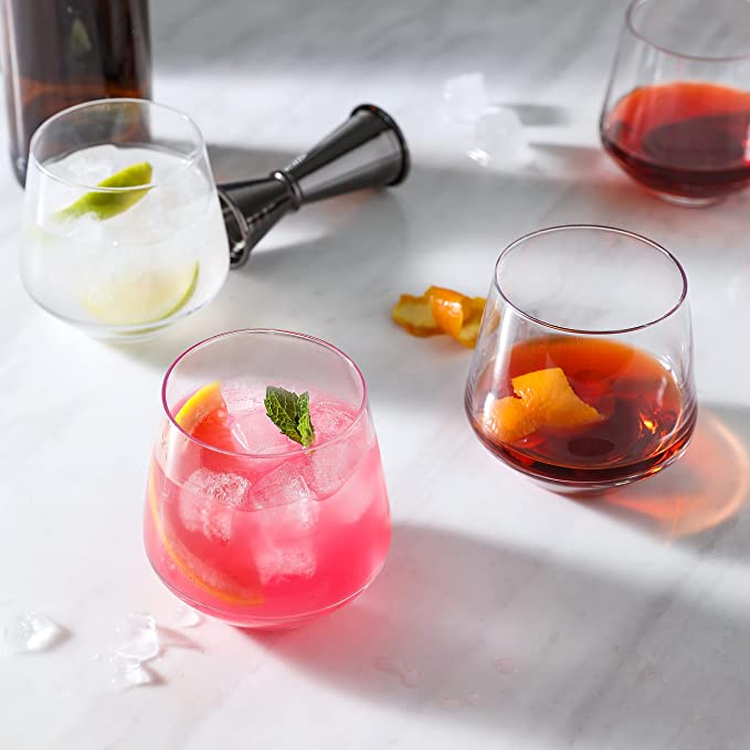 13 oz Highball Drinking Glasses – Clear Glass Tumblers, Set of 6 for Cocktails, Juice & Water