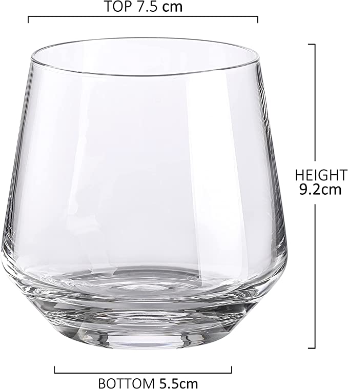 13 oz Highball Drinking Glasses – Clear Glass Tumblers, Set of 6 for Cocktails, Juice & Water