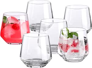 13 oz Highball Drinking Glasses – Clear Glass Tumblers, Set of 6 for Cocktails, Juice & Water