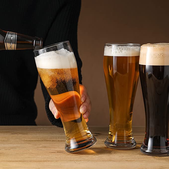 Gala Houseware Oversized Beer Glasses Set of 6 – 22oz Tall Pint Glasses for Craft Beer, IPA, Lager – Large Clear Beer Cups for Men, Parties, Home Bar, and Gifts – Dishwasher Safe