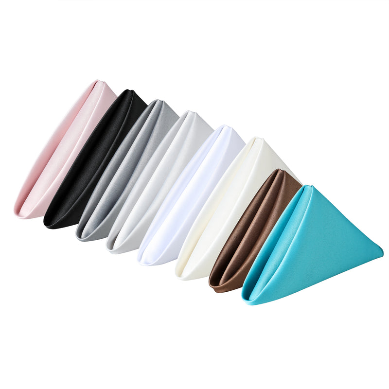 Black Polyester Dinner Napkins, 20 x 20 Inch, Reusable Cloth Napkins (12-Pack)