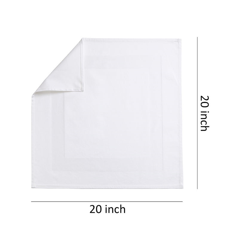 100% White Cotton Cloth Napkins – Set of 12, 20x20 Reusable Washable Dinner & Event Table Napkins