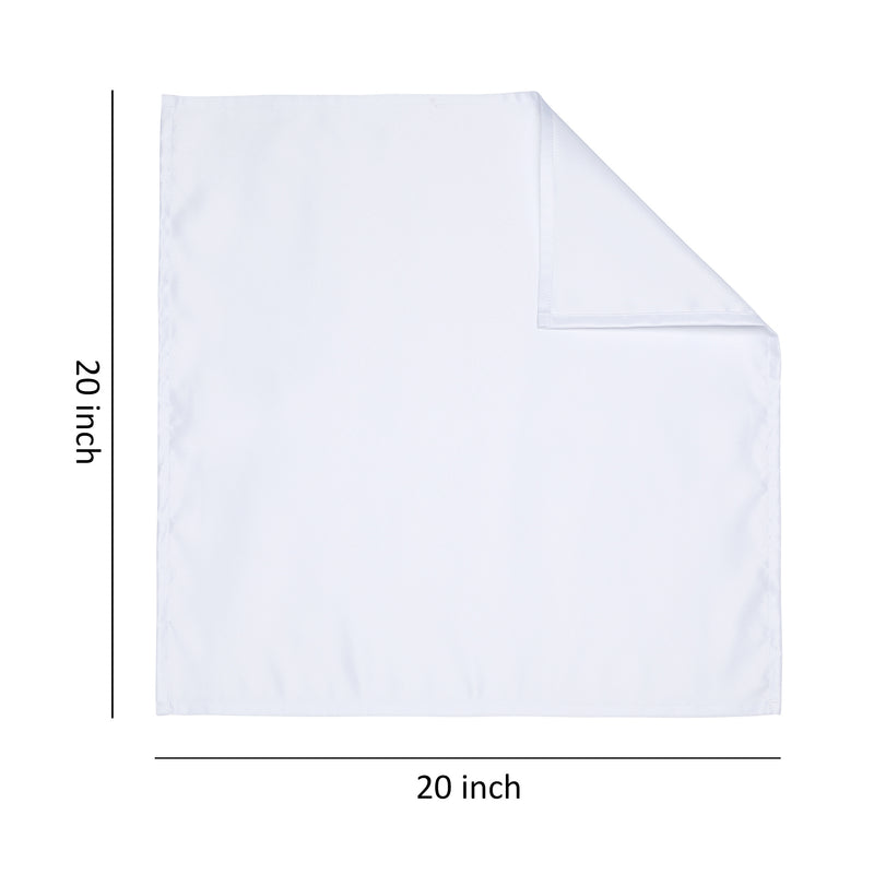 White Polyester Dinner Napkins, 20 x 20 Inch, Reusable Cloth Napkins (12-Pack)