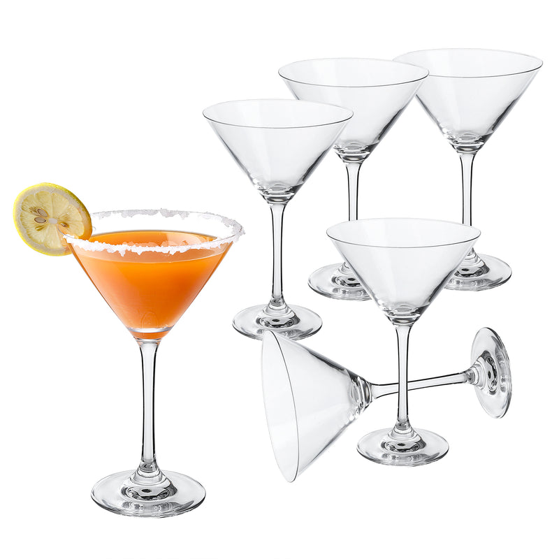 Lead-Free Crystal Martini Glasses with Stem