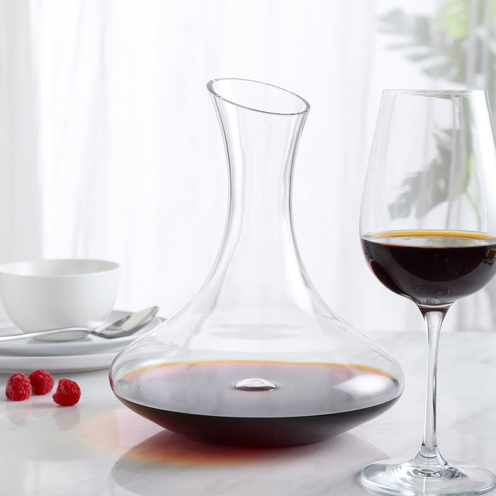 Hand Blown Lead-Free Crystal Wine Decanter ( H. 9.8” )