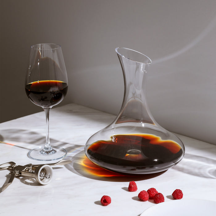 Hand Blown Lead-Free Crystal Wine Decanter ( H. 9.8” )
