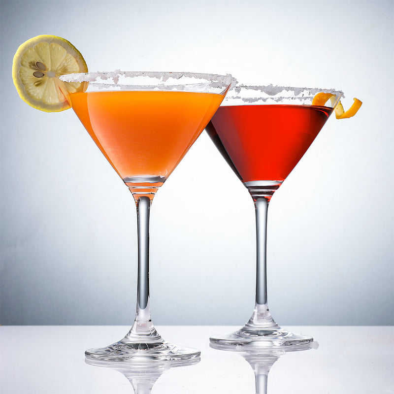 Lead-Free Martini Glasses with Stem, Set of 2 (9 oz)