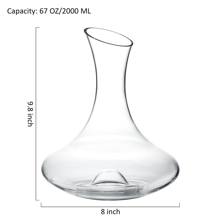 Hand Blown Lead-Free Crystal Wine Decanter ( H. 9.8” )