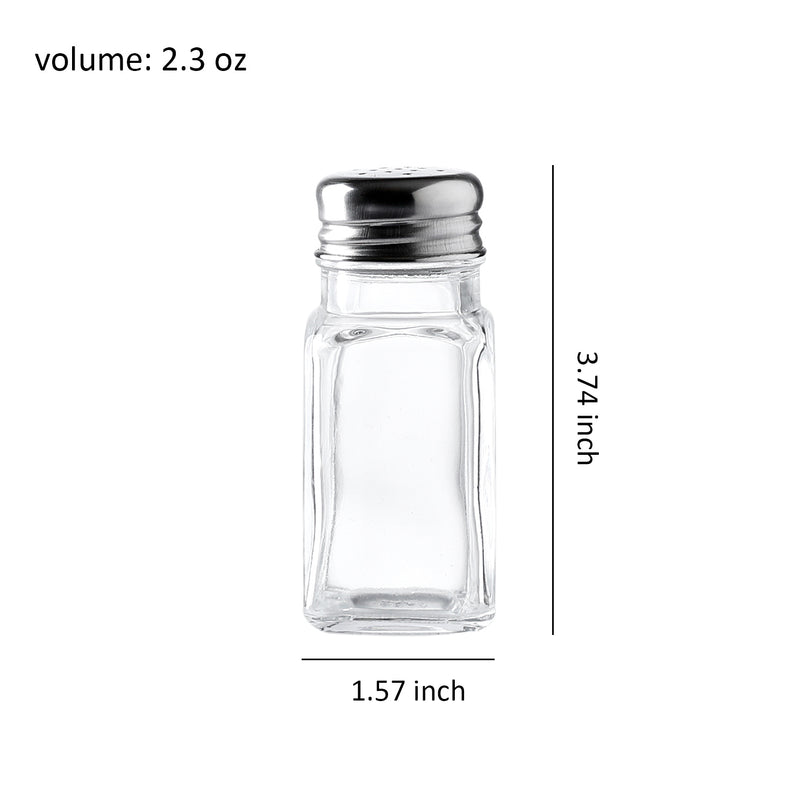 4-Piece Glass Kitchen Cruet Set – Oil & Vinegar Bottles (6.3 oz) with Salt & Pepper Shakers (2.3 oz)
