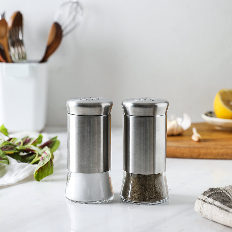 Salt and Pepper Shakers Set, Premium Glass