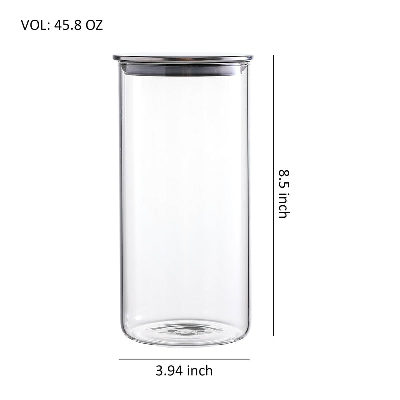 Airtight Clear Glass Canister Set of 3