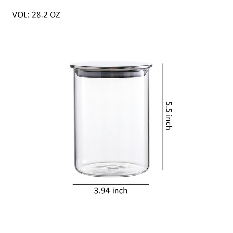 Airtight Clear Glass Canister Set of 3