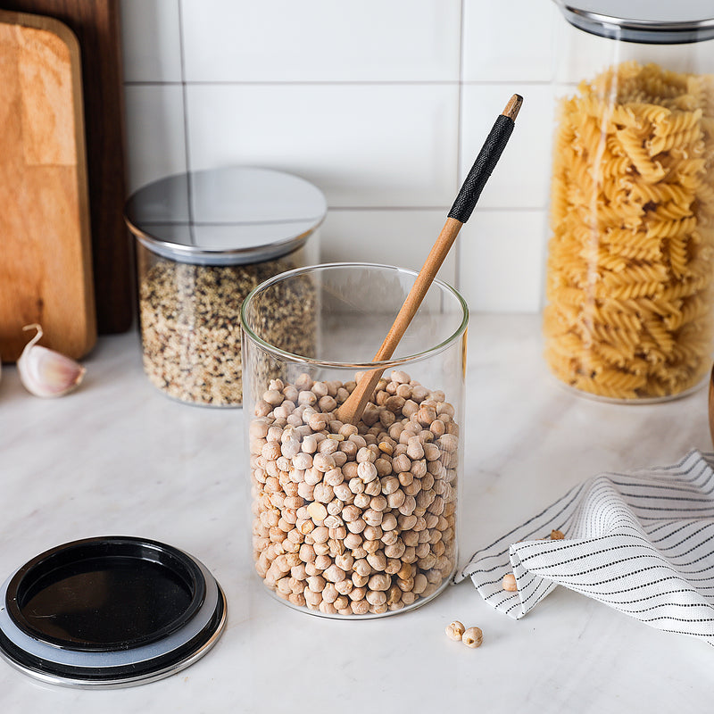 Airtight Clear Glass Canister Set of 3