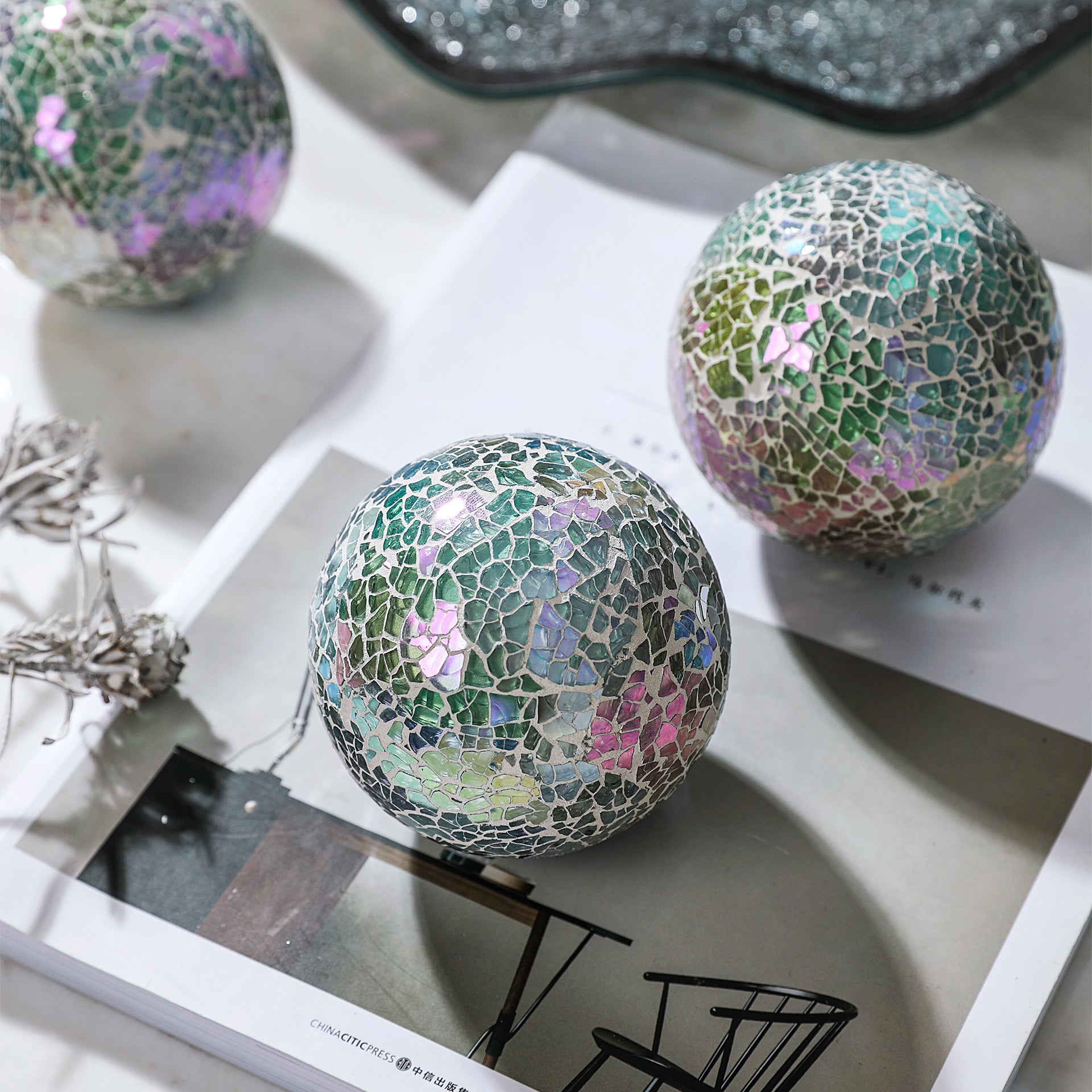 1 Inch Christmas Mini Glitter Glass Ball Multicolor Ornaments Set Chri –  Puppipop