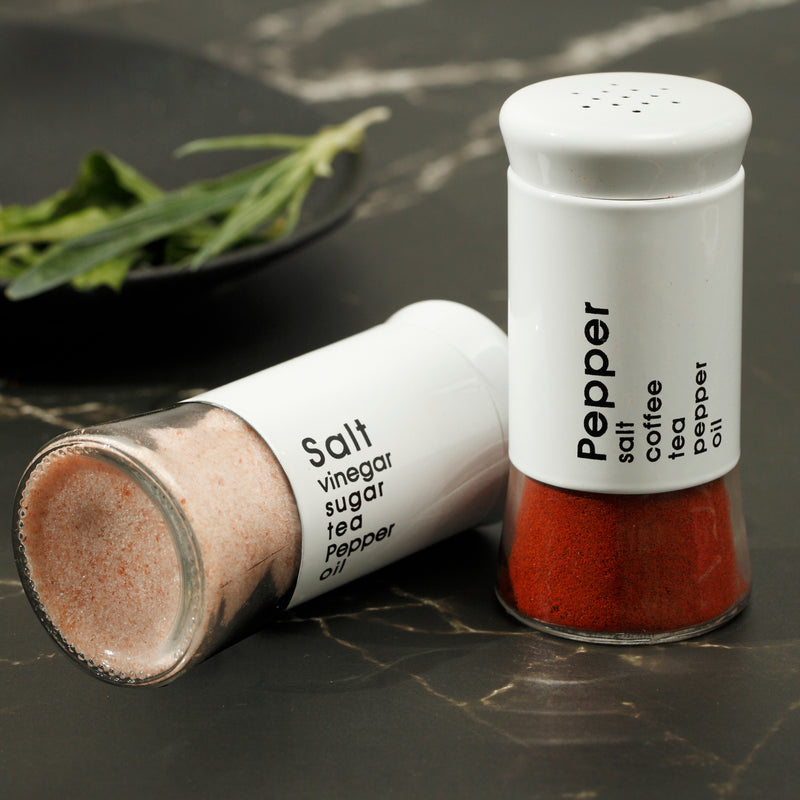 Salt and Pepper Shakers Set, Premium Glass