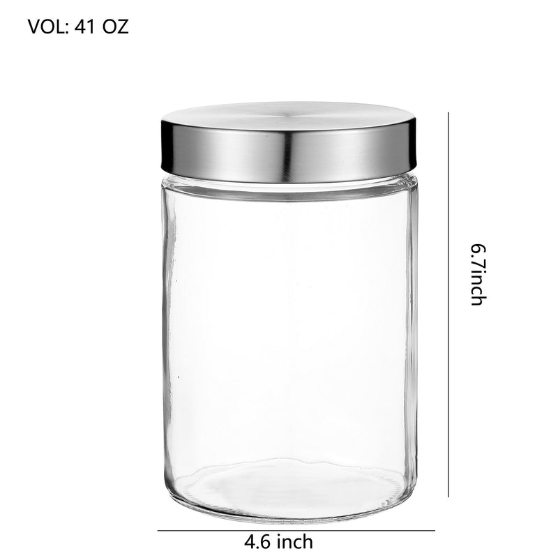 Clear Cylindrical Glass Storage Containers