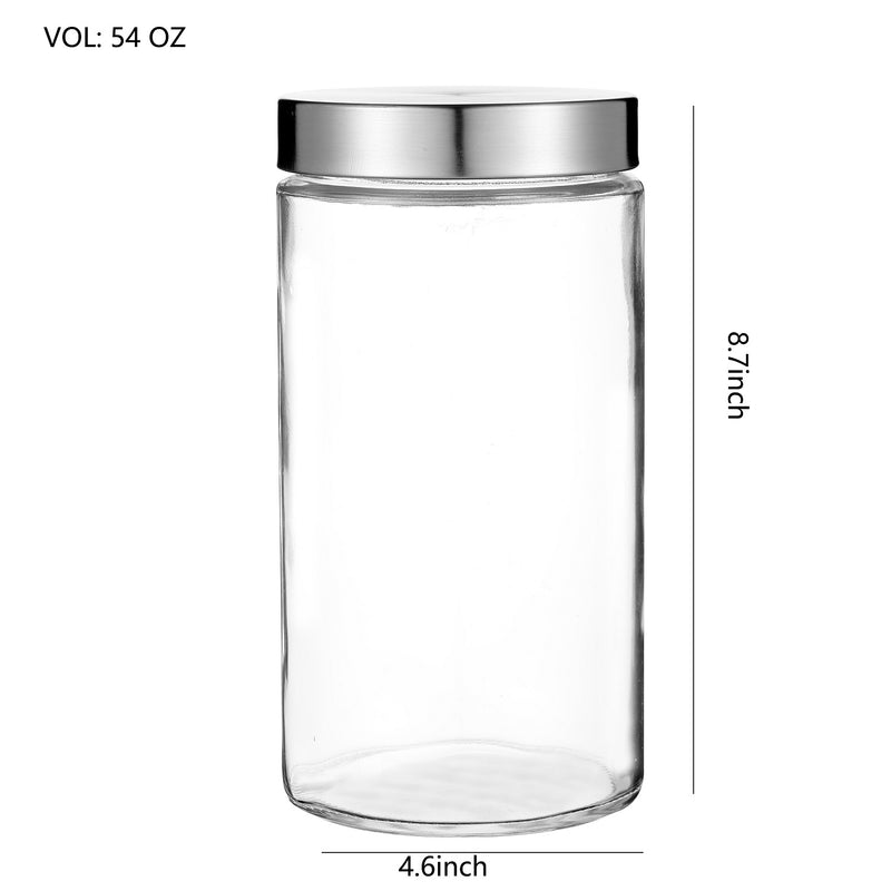 Clear Cylindrical Glass Storage Containers