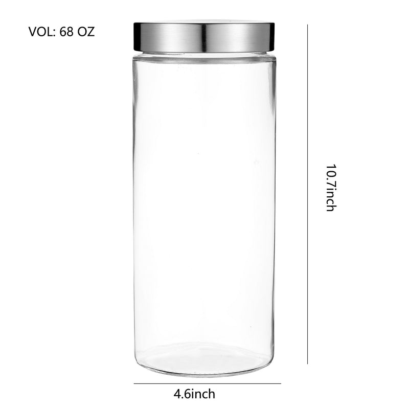 Clear Cylindrical Glass Storage Containers