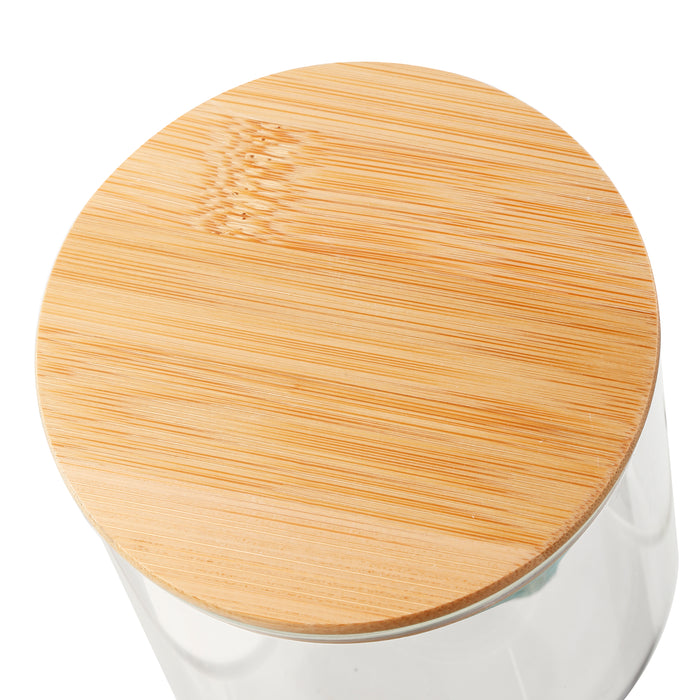 Glass Food Storage Containers Set, Glass Canister Set Airtight Coffee Container with Bamboo Lids, Set of 3