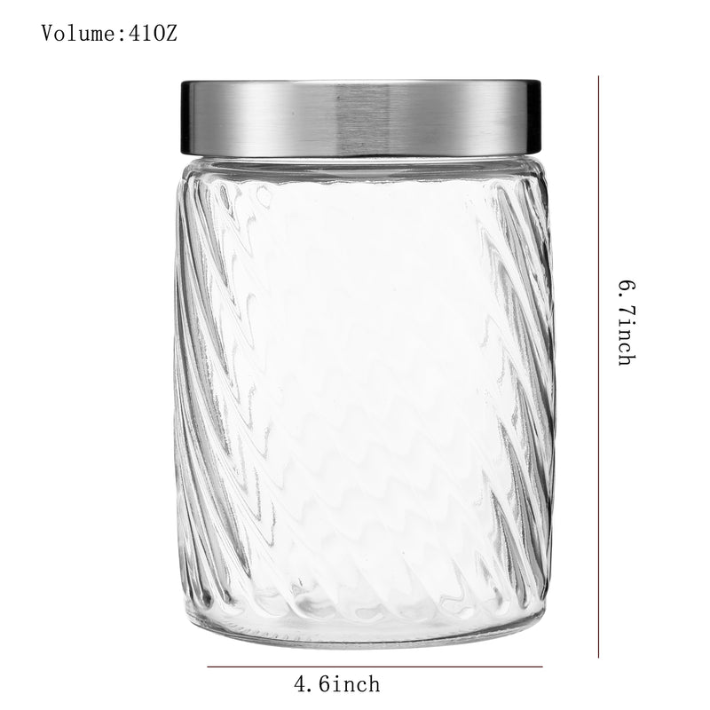 Clear Spiral Design Glass Storage Containers