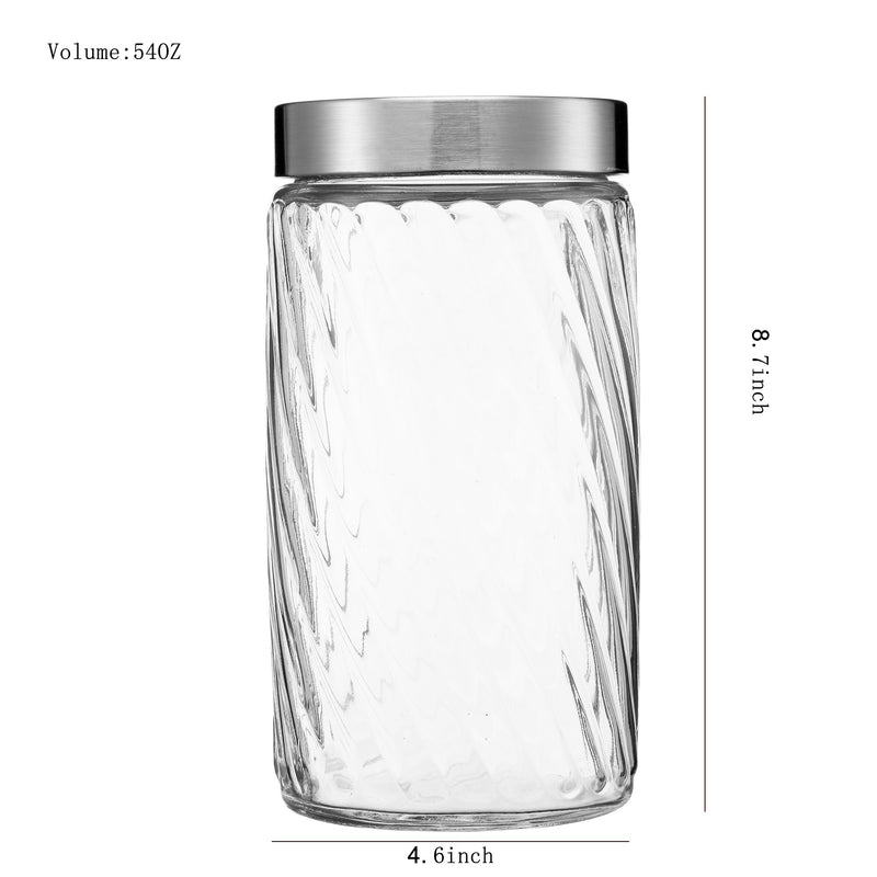 Clear Spiral Design Glass Storage Containers