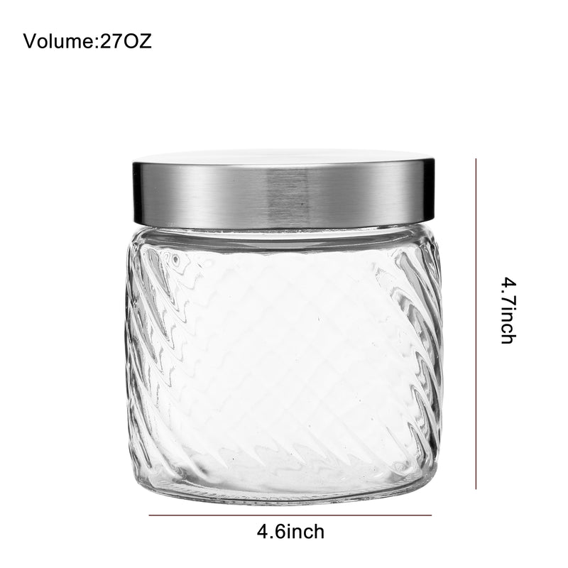 Clear Spiral Design Glass Storage Containers