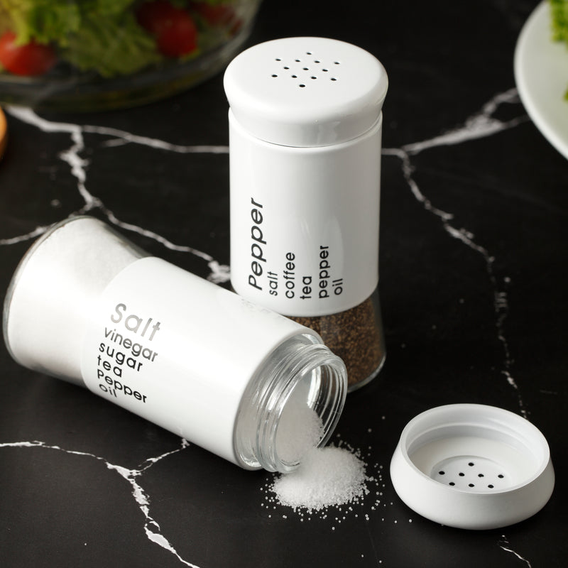 Salt and Pepper Shakers Set, Premium Glass