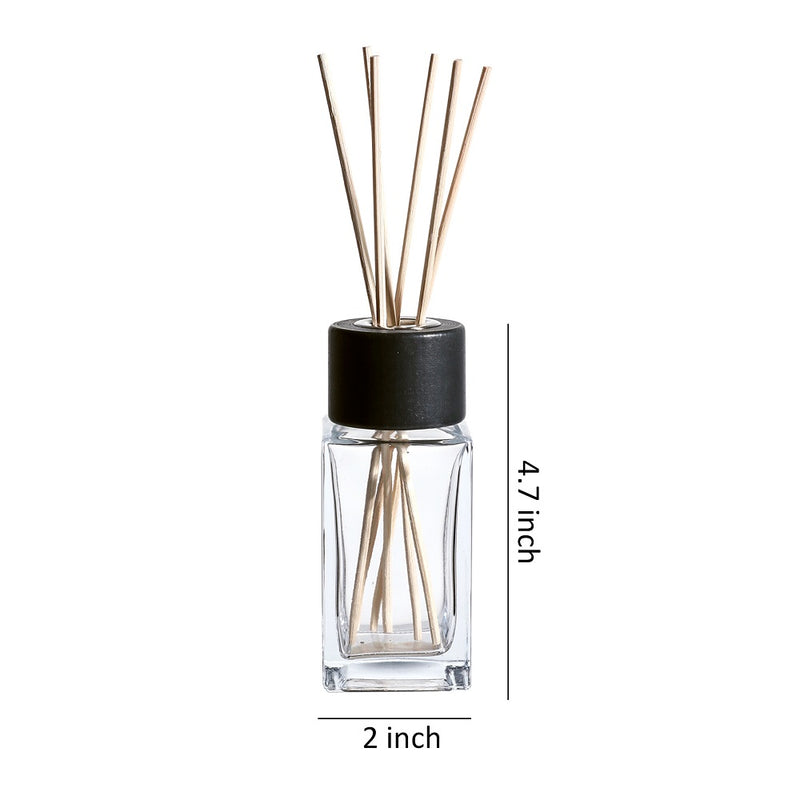 4.7” Tall Clear Square Glass Bottle Diffusers