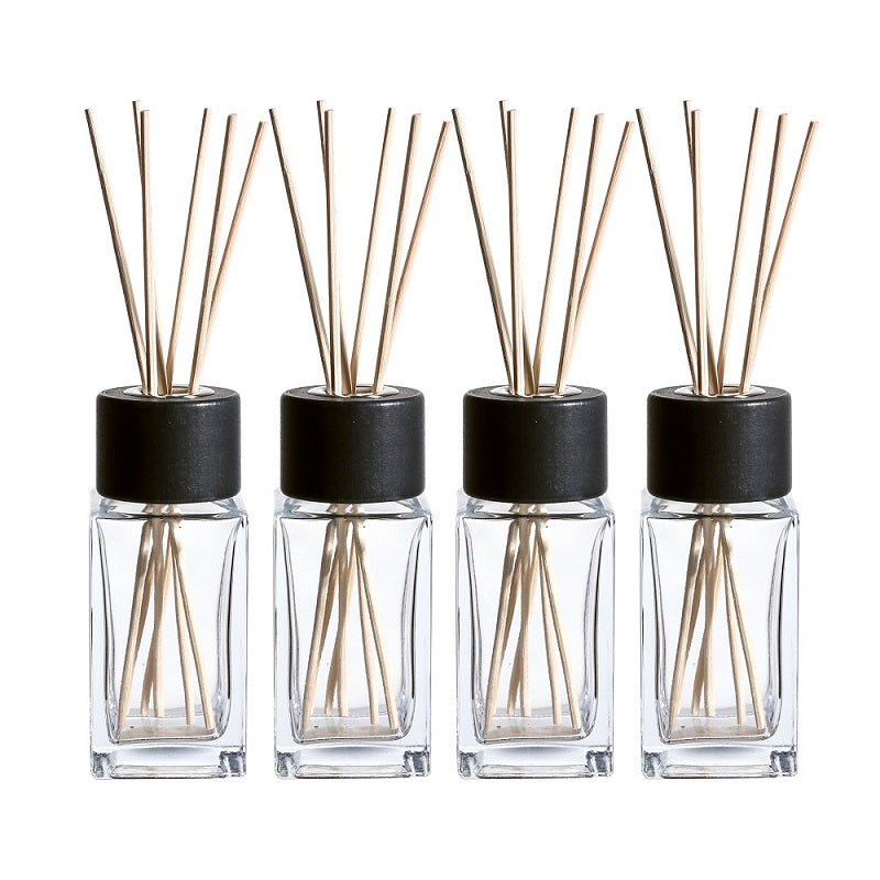 4.7” Tall Clear Square Glass Bottle Diffusers