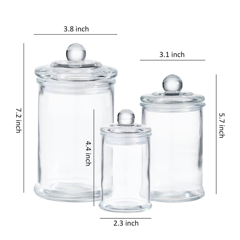Mini Glass Apothecary Jars-Cotton Jar