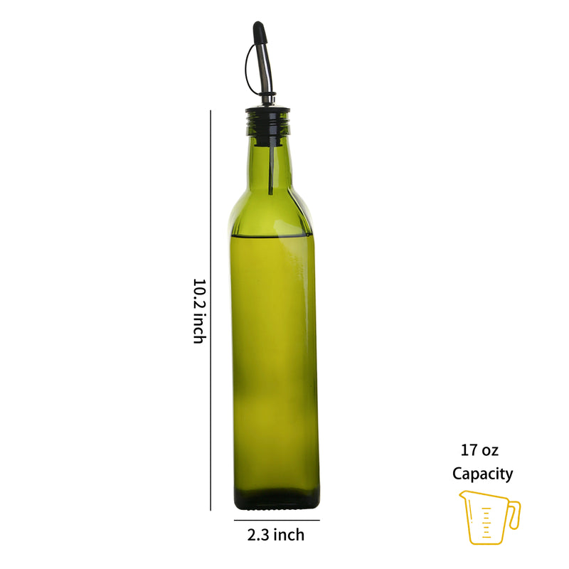 Dark Green Glass Olive Oil and Vinegar Dispenser