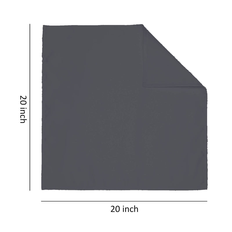 Black Polyester Dinner Napkins, 20 x 20 Inch, Reusable Cloth Napkins (12-Pack)